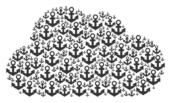 Colagem em nuvem de ícones de âncora —  Vetores de Stock