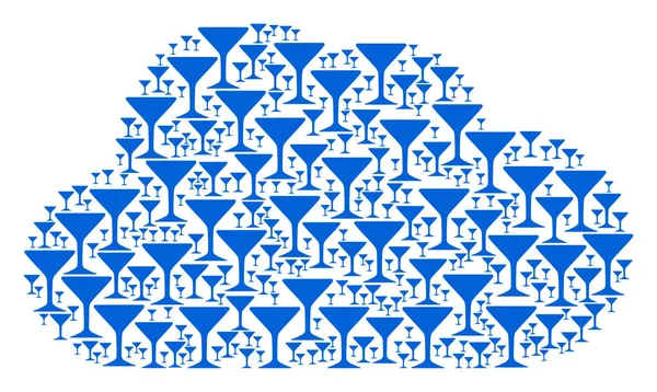 Alkol cam simgeler şeklinde bulut