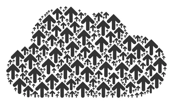 Облачная Мозаика Сделанная Стрелками Направленными Объектами Переменного Размера Абстрактное Векторное — стоковый вектор