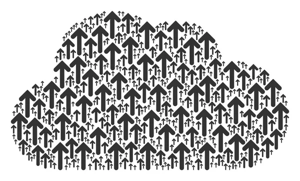 Composition des nuages des icônes de direction des flèches — Image vectorielle