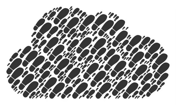 Forme de nuage des icônes d'empreinte de démarrage — Image vectorielle