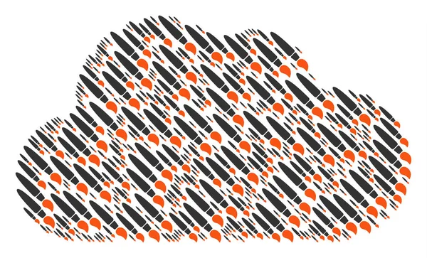 Forma de nuvem de ícones de escova —  Vetores de Stock