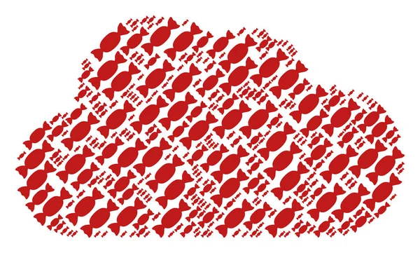 Bulut kompozisyon şeker simgeler