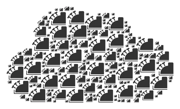 Bulut kompozisyon yazar kasa simgeler