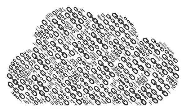 Composición en la nube de iconos de cadena — Vector de stock