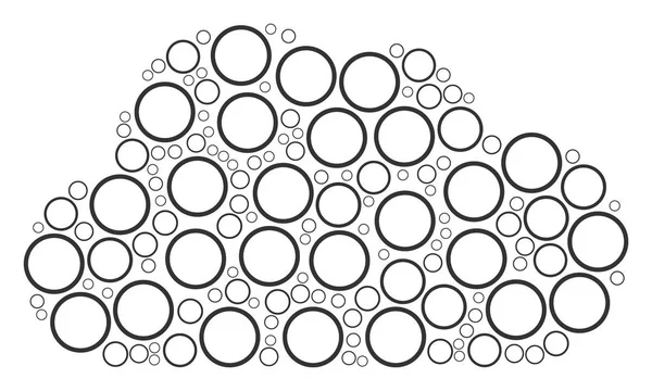 Molnet form av cirkel bubbla ikoner — Stock vektor