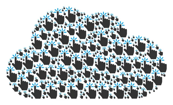 Forme nuage des icônes de clic — Image vectorielle