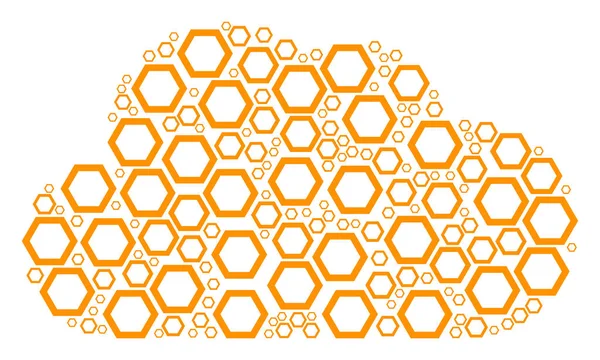 Bulut mozaik kontur altıgen simgeler