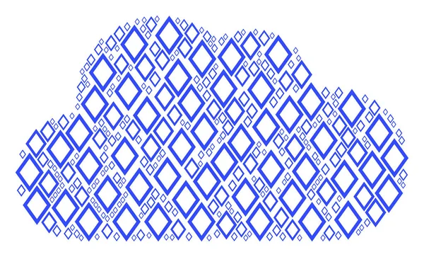Figura Nube de Contorno Rhombus Iconos — Vector de stock