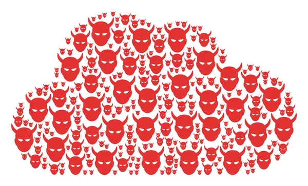 Bulut kompozisyon Daemon kafa simgeler