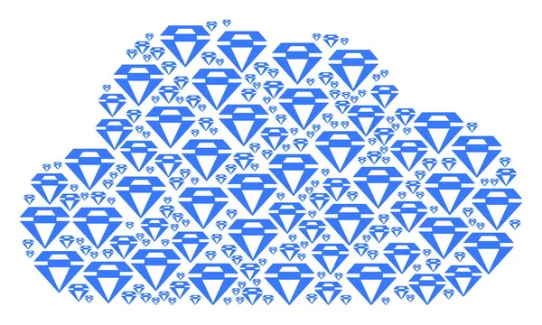 Nuvem mosaico de ícones de diamante — Vetor de Stock