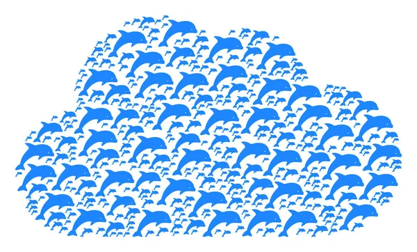 Bulut kolaj yunus simgeler