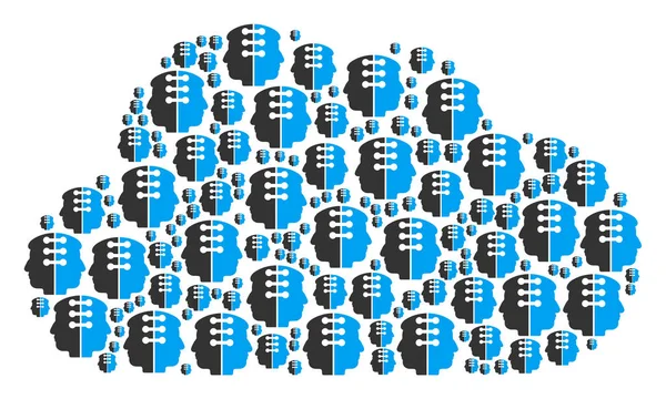 Bulut rakam çift kafa arayüzü simgeler