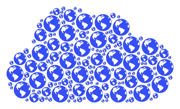 地球アイコンの雲の形 — ストックベクタ
