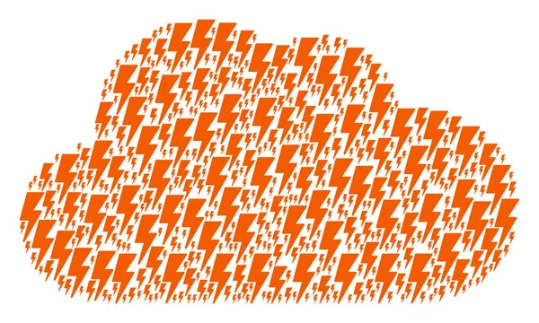 Forme de nuage des icônes de grève électrique — Image vectorielle
