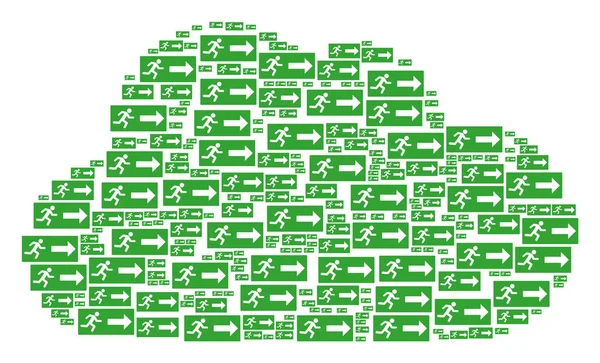 Acil çıkış simgeler figürü bulut