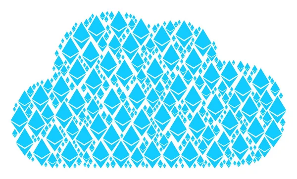 Ethereum kristal simgeler şeklinde bulut