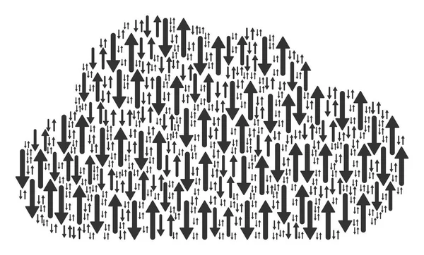 Figura cloud di scambio di frecce icone — Vettoriale Stock