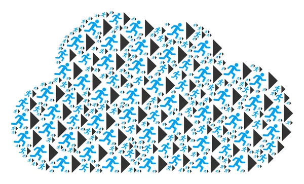 Composition du nuage des icônes de direction de sortie — Image vectorielle