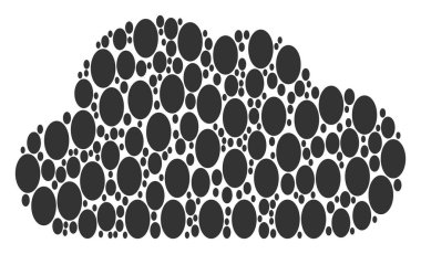 Bulut kompozisyon dolu elips simgeler