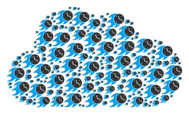 Bulut kompozisyon yangın son tarih saati simgeler