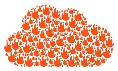 Bulut kolaj Yangın alev simgeler