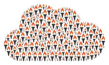 Yangın meşale simgeler şeklinde bulut