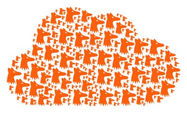 Bulut şekil Fox kafa simgeler