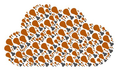 Bulut kolaj kızarmış tavuk bacak simgeler