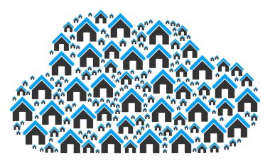 Bulut şekil ev simgeler