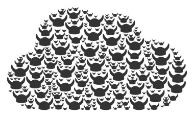 Bulut şekil boynuzlu miğfer simgeler