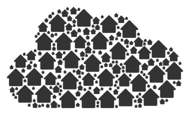 Bulut kompozisyon House simgeler