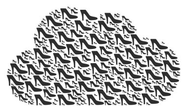 Bayan Ayakkabı simgeler şeklinde bulut