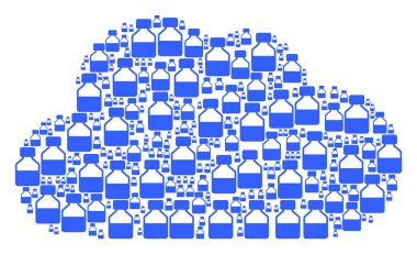 Sıvı şişe simgeler şeklinde bulut