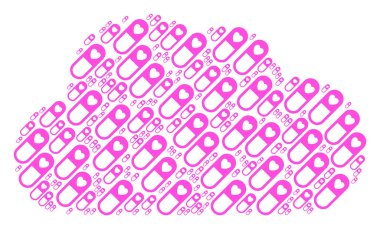 Bulut kolaj aşk granül simgeler