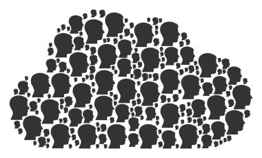 Adam baş profili simgeleri figürü bulut