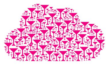 Bulut kompozisyon Martini cam simgeler