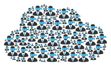 Bulut kolaj maskeli hırsız simgeler