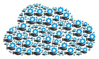 Bulut kolaj Mekanik vites hizmet el simgeleri