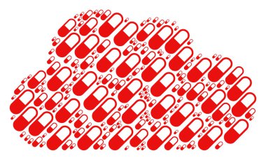 Bulut şekil ilaç granül simgeler