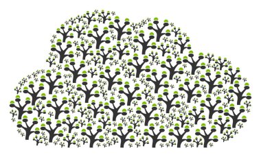 Bulut mozaik para ağacı simgeler