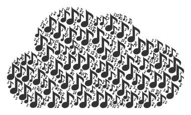 Bulut kolaj nota simgeler