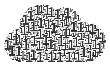 Bulut kolaj bir basamak simgeler