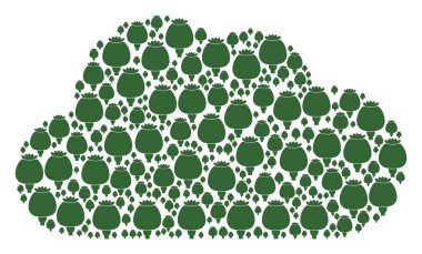 Bulut kolaj haşhaş simgeler