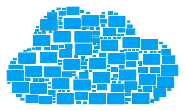 Collage Cloud des icônes de rectangle remplies — Image vectorielle
