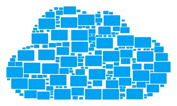 Colagem em nuvem de ícones de retângulo preenchidos — Vetor de Stock