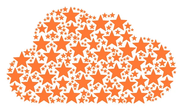 Cloud Mosaic of Five Pointed Star Icons