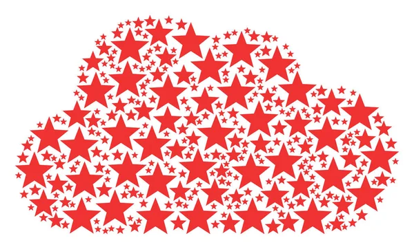 Cloud Collage of Five-Pointed Star Icons