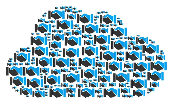 Mosaïque nuage d'icônes poignée de main — Image vectorielle