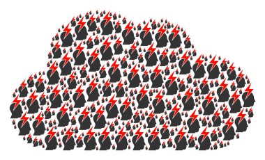 Kişi stres grev simgeler şeklinde bulut